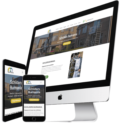 Website van Schilders Burmania open op 3 apparaten